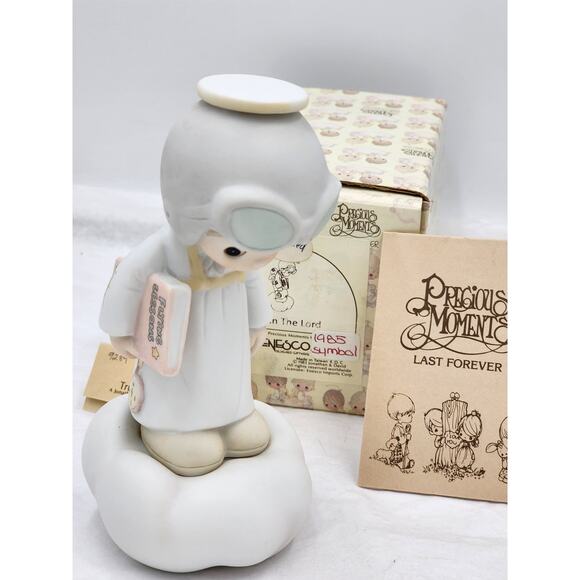 Precious Moments Figurine Trust In The Lord Vintage 1982 E-9289 W/Box Tags - Picture 6 of 14